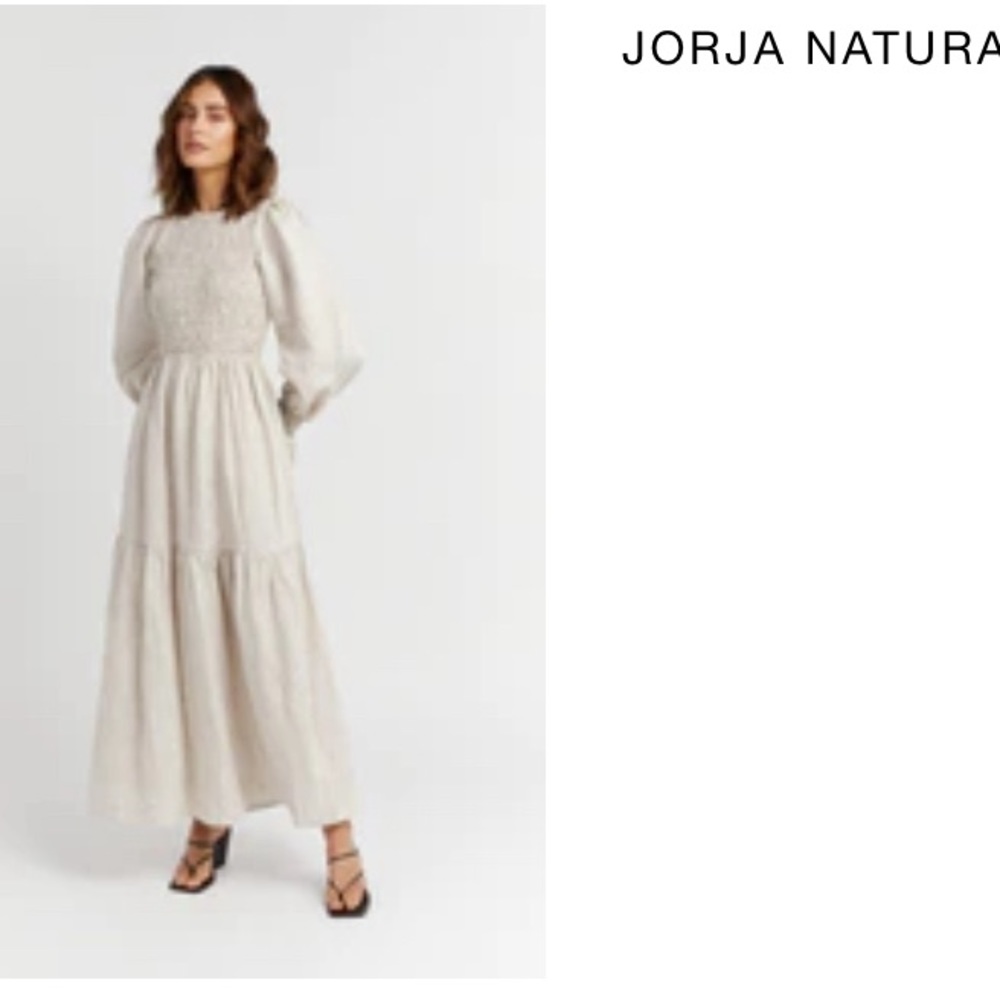 DISSH Jorja natural linen midi dress size 2.